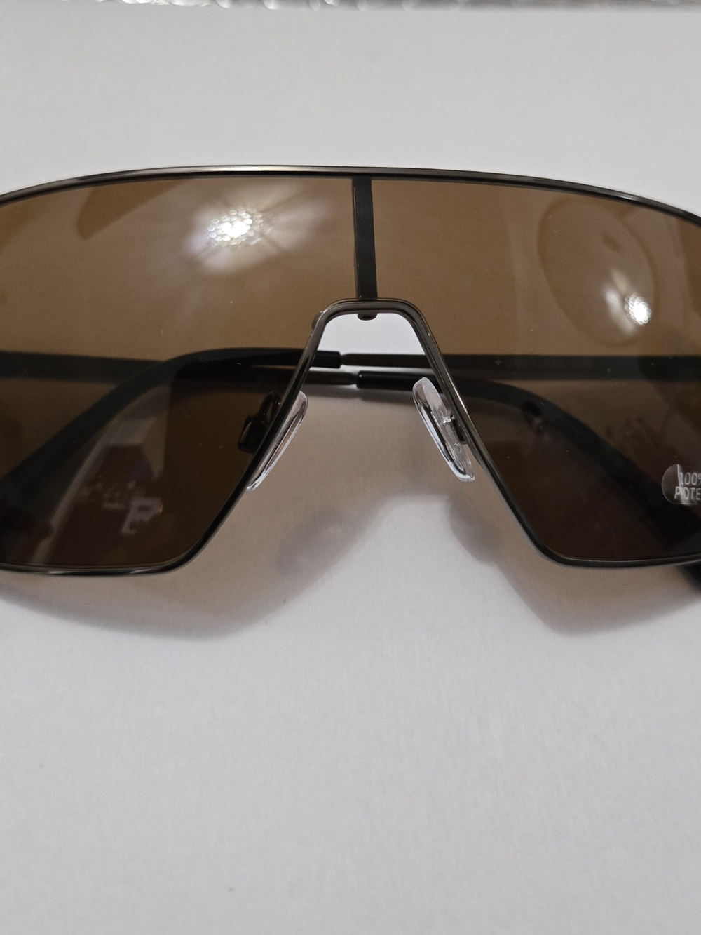 Brown Shield-Style Sunglasses